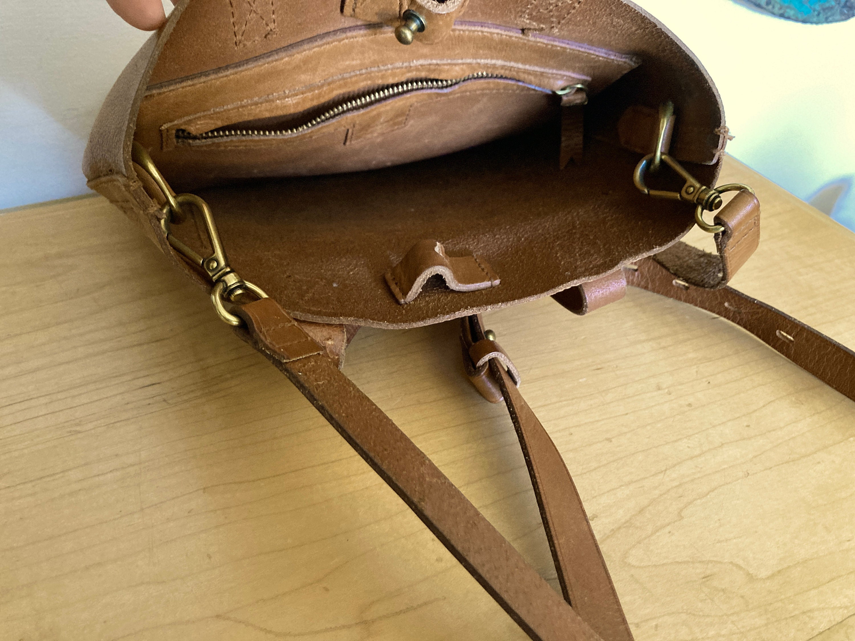 Vtg Madewell Leather Crossbody Tote Small Transport Tote Etsy Canada