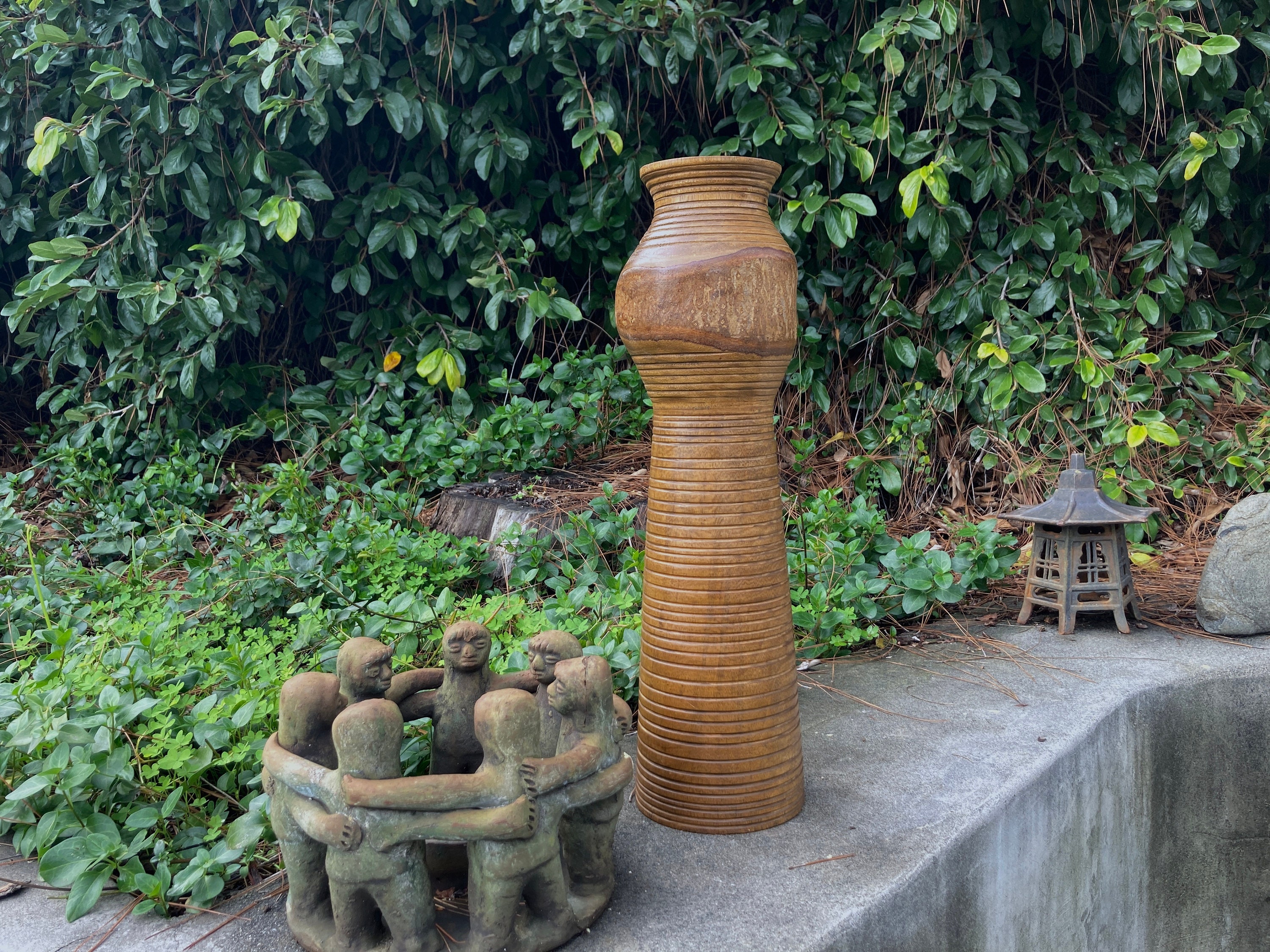 B246s 萬古焼　菊透し掛花入　骨董品 Vintage Burl Vase - Etsy