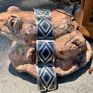 F. Torres Modernist Bracelet 925 Silver Taxco, Mexico