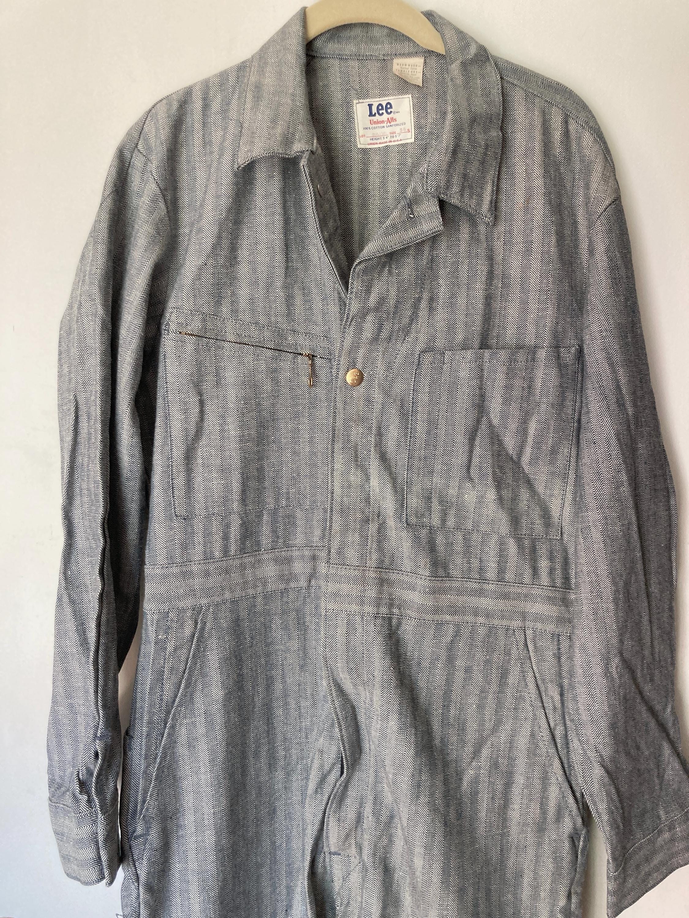 Vintage Lee Union-alls Size 38 S Like New Herringbone Stripe - Etsy