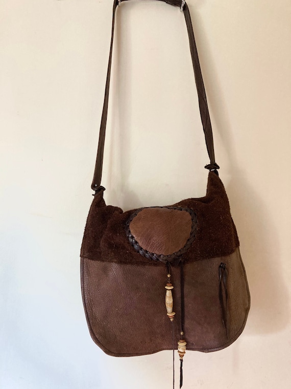 Vintage Erda Leather Crossbody Messenger Bag - Sha