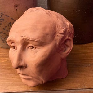Man&#39;s Head Clay Sculpture - Detailed and Expressive