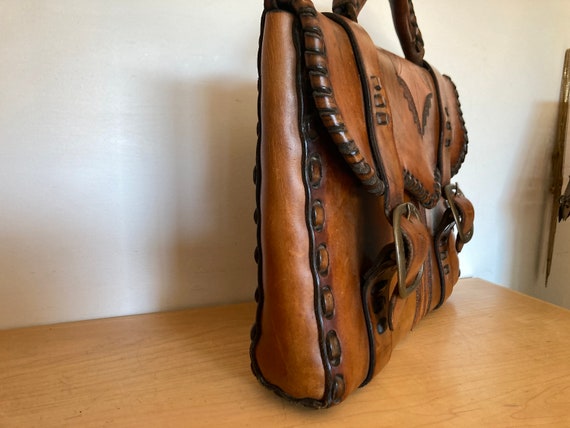 Artisan 1960s Handmade Leather Briefcase - Truly … - image 5