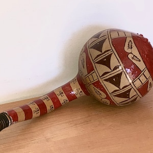 Pyeblo Style Rattle 1988 Pueblo Handpainted 13