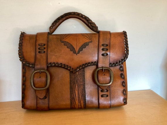 Artisan 1960s Handmade Leather Briefcase - Truly … - image 3