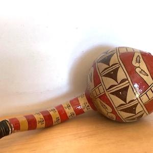 Pyeblo Style Rattle 1988 Pueblo Handpainted 13