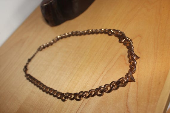 Heavy Brass Spiked Choker Chain - Spikes - Goth H… - image 2