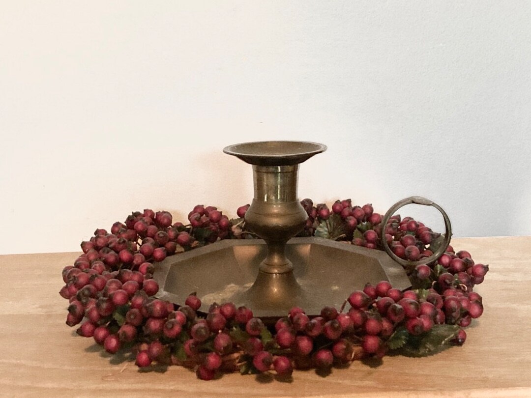 Heavy Brass Chamberstick Candle Holder 1970s Gatco India Etsy