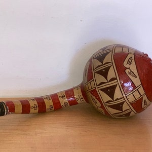 Pyeblo Style Rattle 1988 Pueblo Handpainted 13