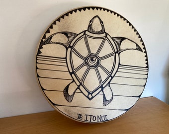 Koru Honu 17" Hand Drum Turtle Seeing Eye w/ Peace Blessing