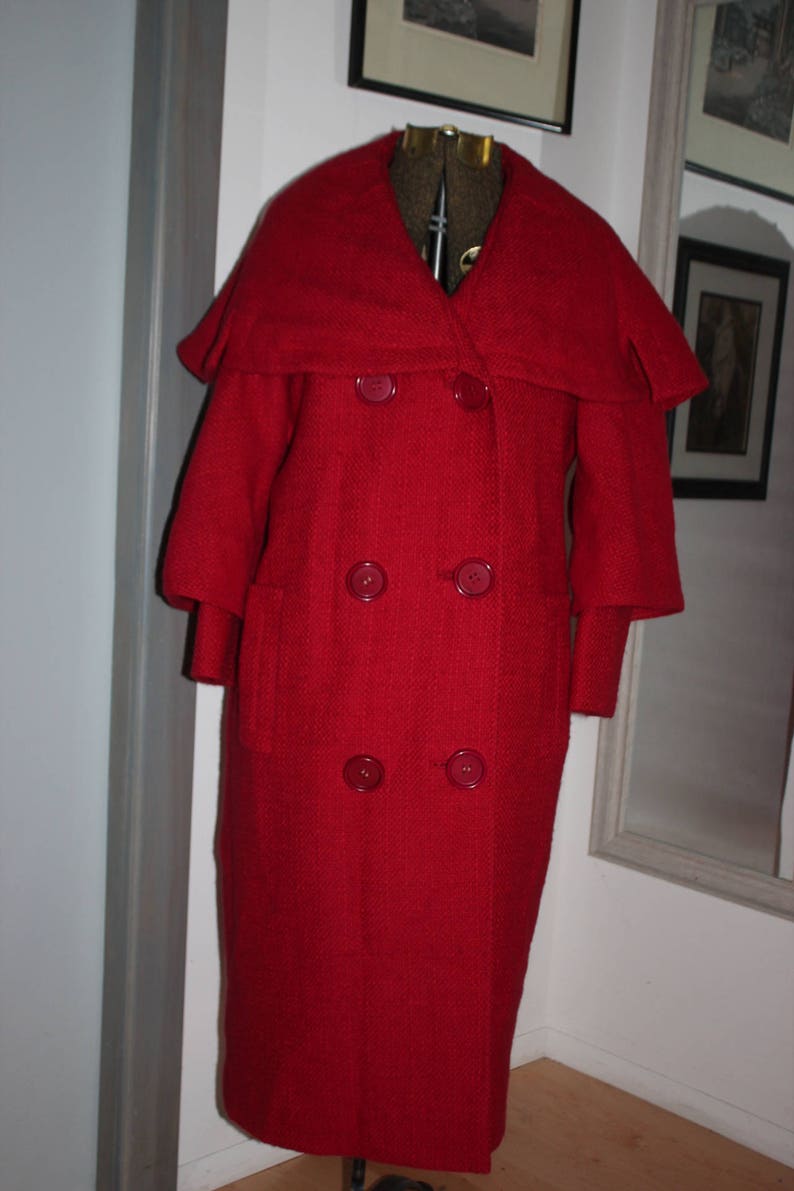 Womens Red Wool Inverness Coat Luba Elite Juniors Cape Coat - Etsy