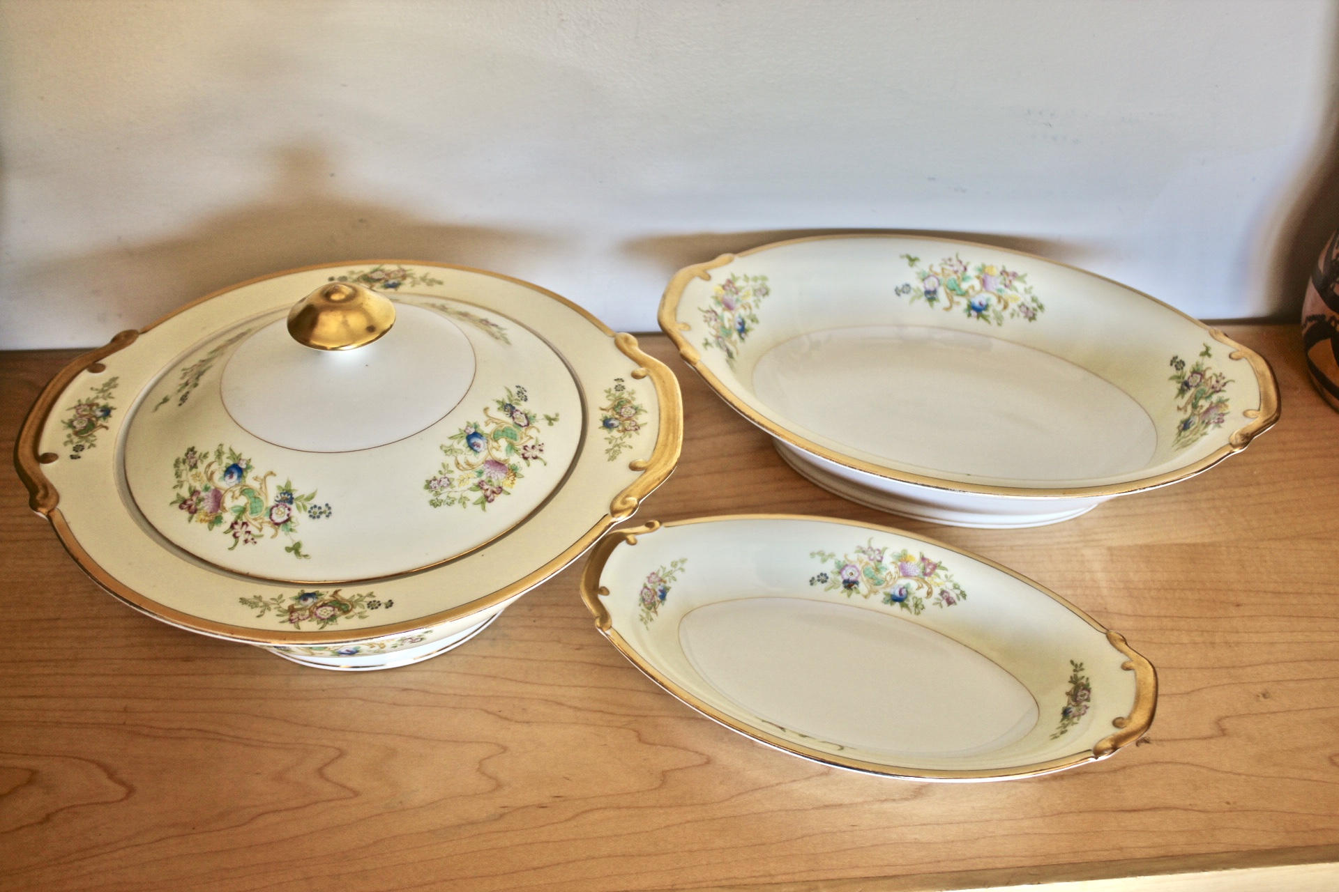 Meito China Tureen Covered Vegetable Bowl Gold Rim Yellow Etsy