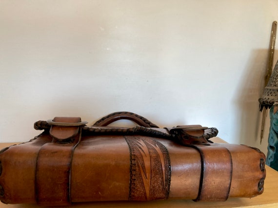 Artisan 1960s Handmade Leather Briefcase - Truly … - image 9