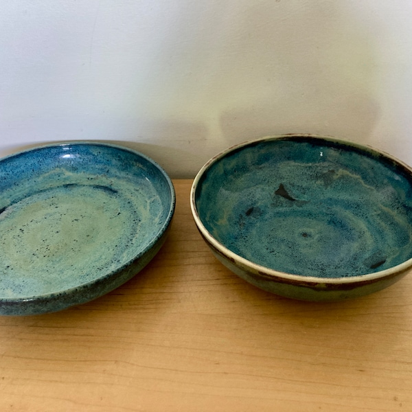 Studio Pottery Bowls Signed - Gorgeous Turquoise/Aqua , Azure, Midnight Blue, Gold/Green - Sold Separately
