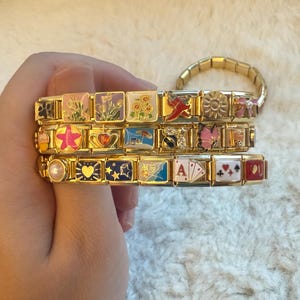 Custom Italian Charm Bracelet, Gold Italy Charms Bracelet, Vintage Best Friend Bracelet, Handmade Italian Watch Bracelets for Women Gifts