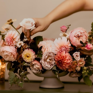Original Floral Fine Art Photography - Instant Digital Download Still Life with Hands Designing Flower Arrangement