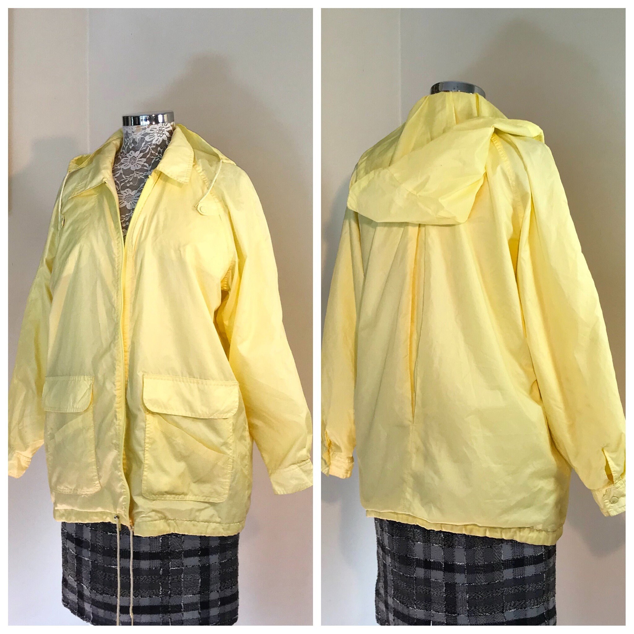 1980s Lemon Yellow Wind Breaker Warm 