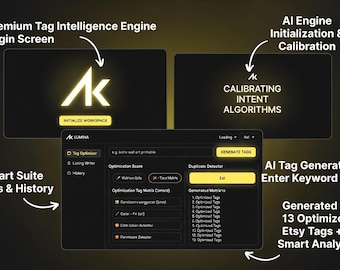 Lumina Tags Engine 2026: Etsy Tag Generator & SEO Intelligence Tool - 13 Optimized Tags, Keyword Research Software, Duplicate Detector, SaaS