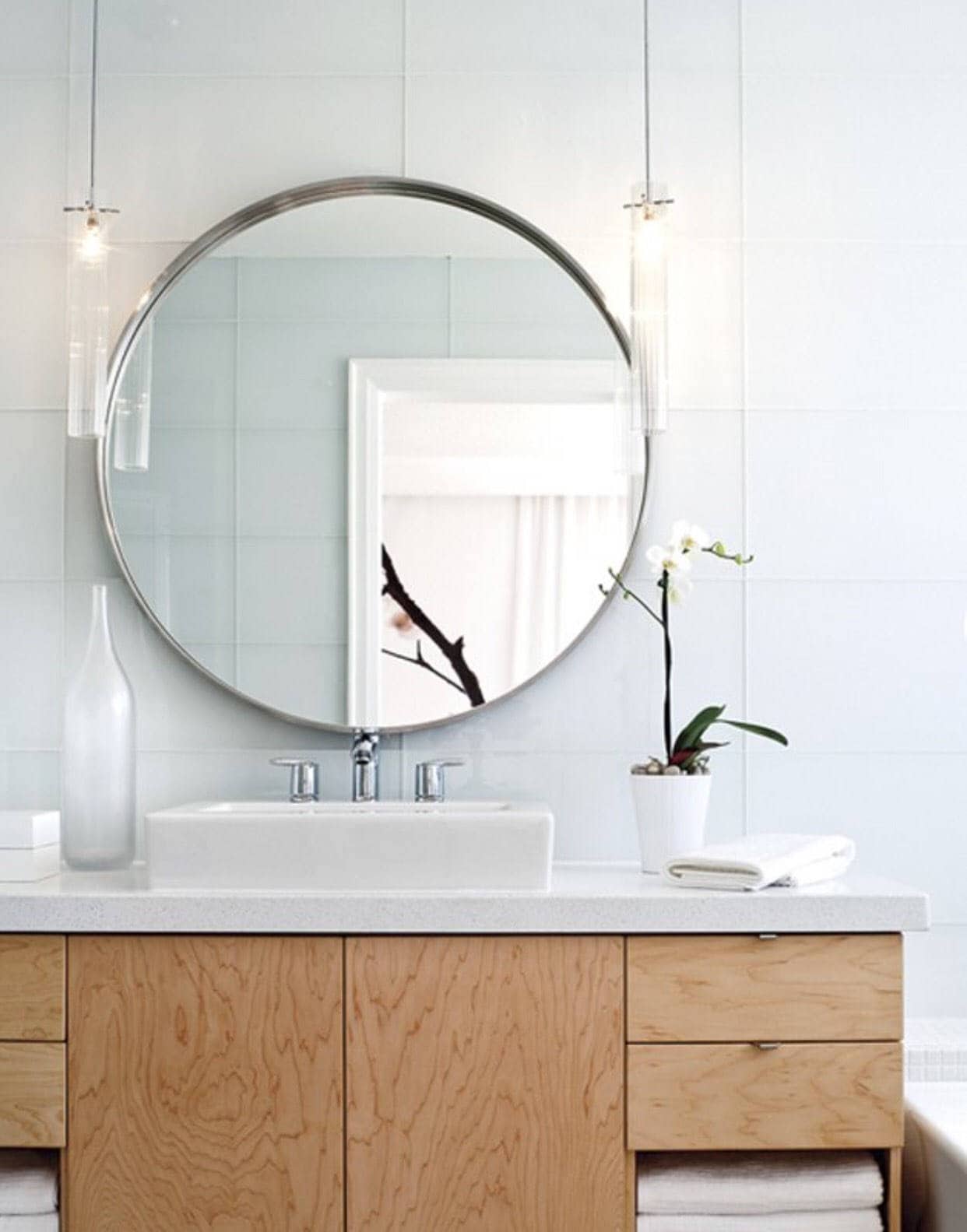 28 LARGE Round Wall Mirror Entryway Mirror Bathroom Etsy