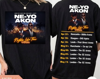 Ne-Yo Akon T Shirt, Nights Like This Tour 2026 shirt, R&B Concert Tee UK, Hip Hop Music Shirt