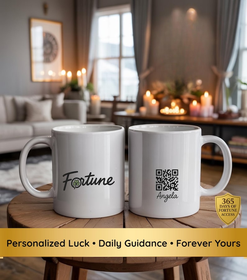 Personalized Fortune Mug With QR Code – 365 Daily Blessings & Hidden ...