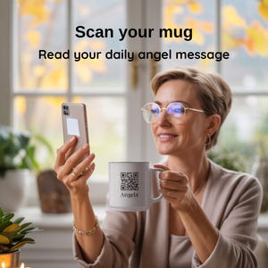 Personalized Angel Message Mug, Custom Name QR Code, 365 Daily Angel Messages Gift for Someone You Love image 5