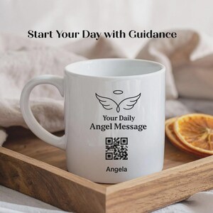 Personalized Angel Message Mug, Custom Name QR Code, 365 Daily Angel Messages Gift for Someone You Love image 3