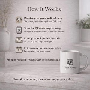 Personalized Angel Message Mug, Custom Name QR Code, 365 Daily Angel Messages Gift for Someone You Love image 4