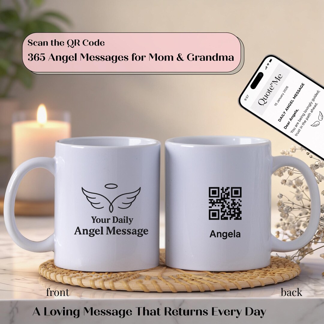 Personalized Angel Message Mug for Mom & Grandma, 365 Daily Angel ...