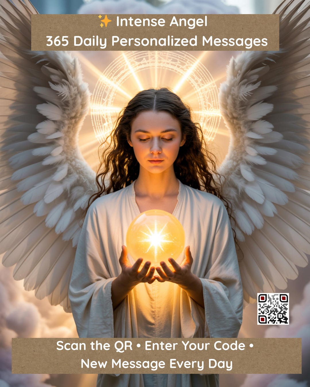Angel Wall Art With QR Code – 365 Daily Affirmation Digital Download ...