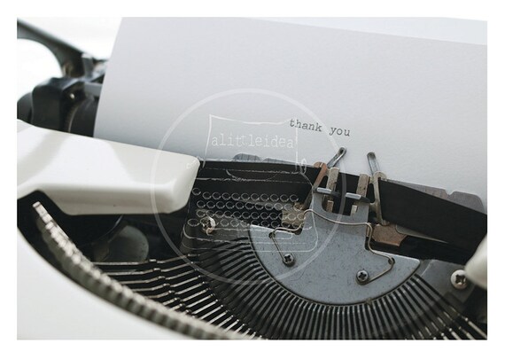 Ty Retro Typewriter X10 Thank You Cards A6 Folded Diy Etsy