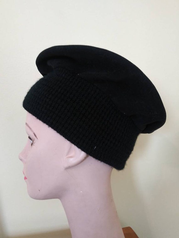 Vintage 1960’s Mr Gil hat / sixties black beret w… - image 4