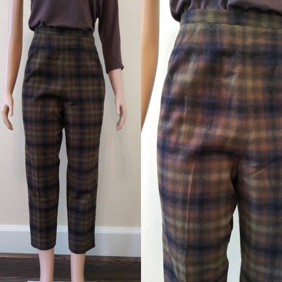 Vintage 1960's Pendleton brown plaid pants / sixti