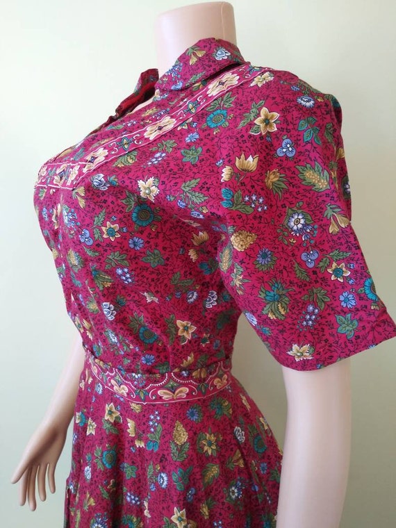 Vintage 1950's inspired handmade blouse with full… - image 9