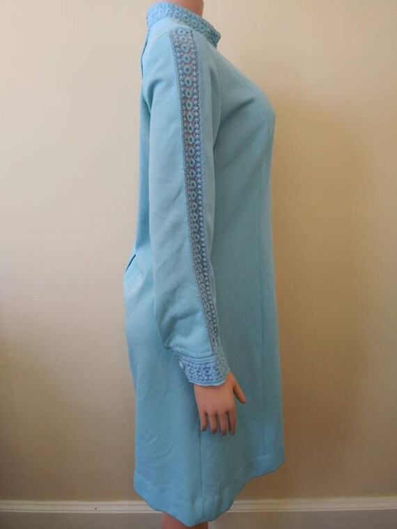 Vintage 1960's Betty Hartford baby blue dress / s… - image 4