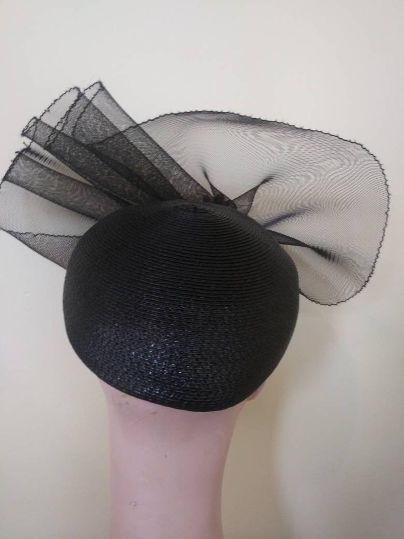 Vintage 1950's Elizabeth Hawkins hat / fifties fascinator straw hat image 4