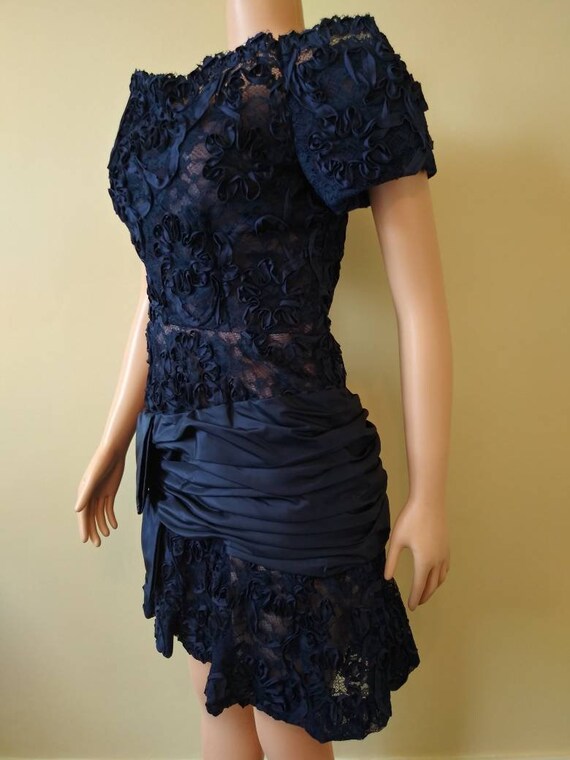 Vintage 1980's Sedasi Boutique ribbon dress with … - image 3