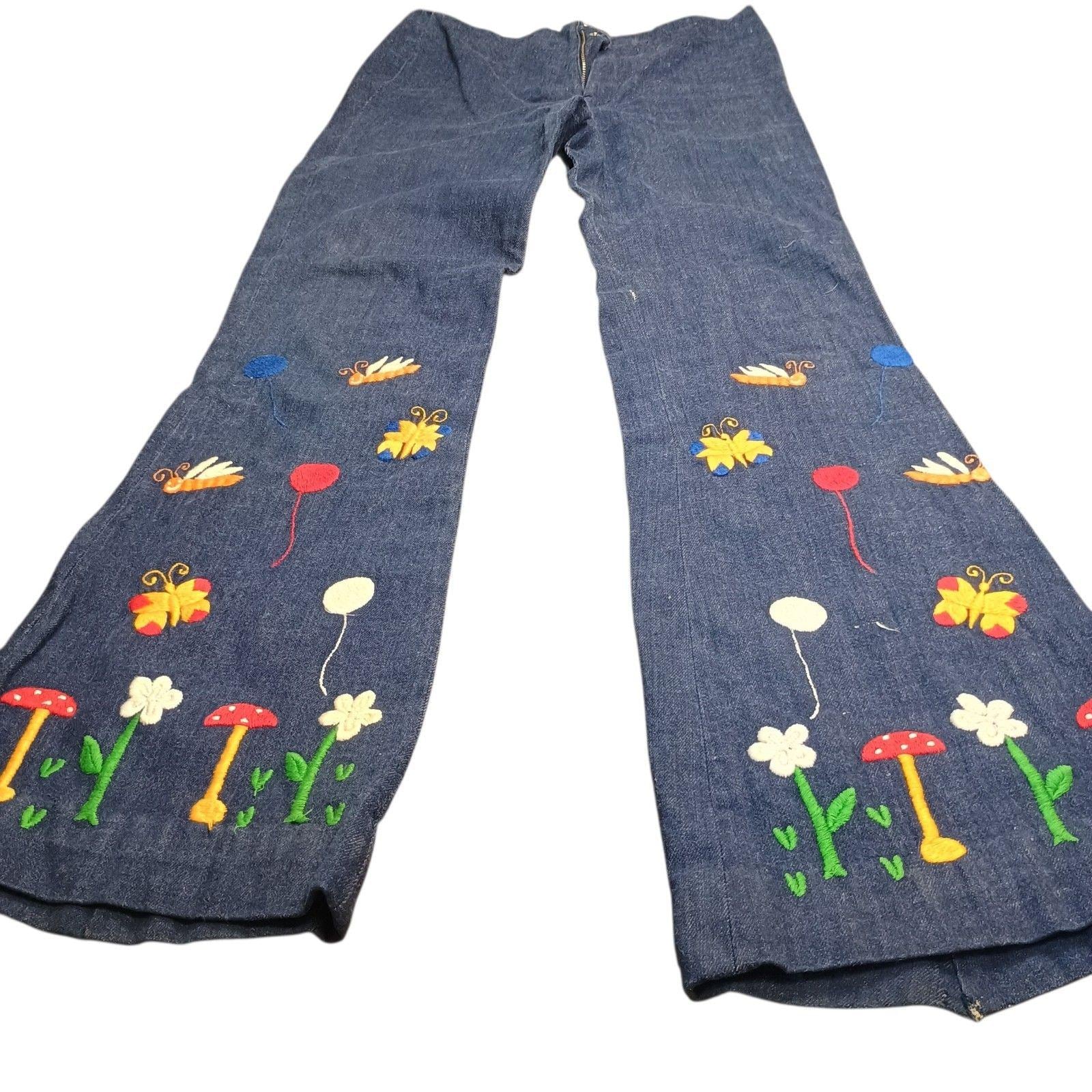 70s Butterfly Jeans - Etsy