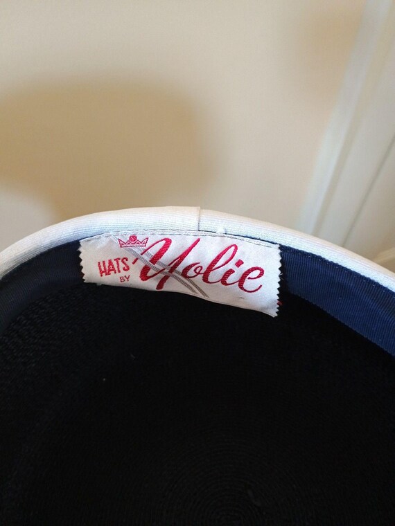 Vintage 1960's Navy Straw Pillbox Hats By Yolie - image 6