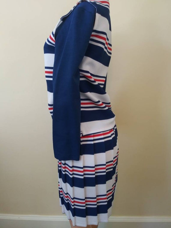 Vintage 1970's red, white, and blue dress / seven… - image 6