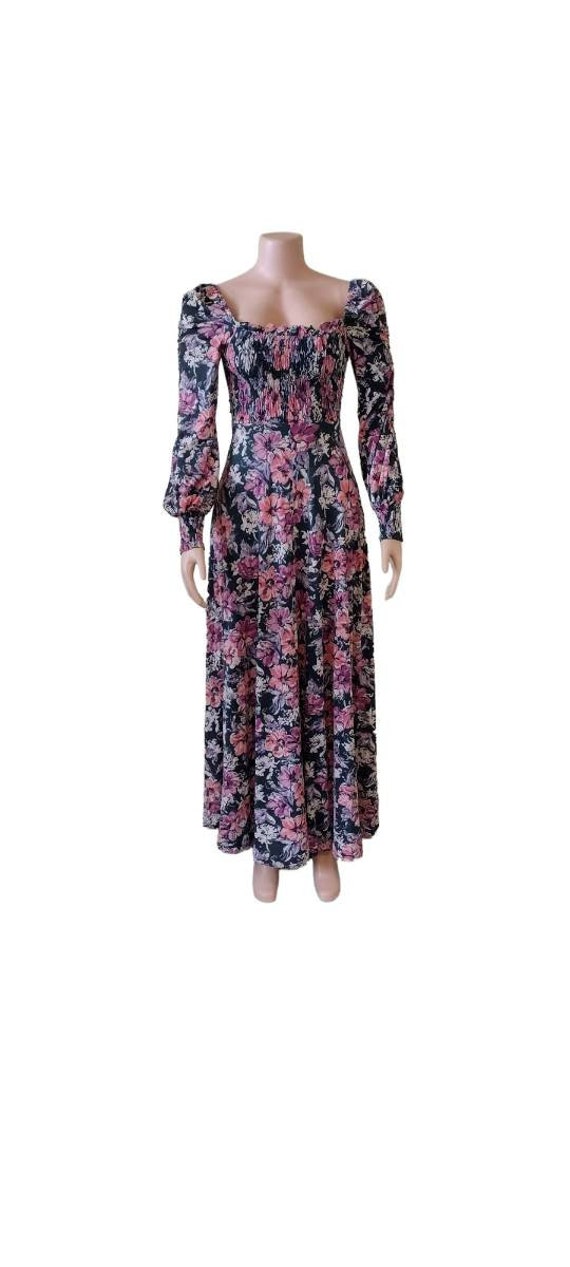 Vintage 1970's Jody T floral maxi / seventies boh… - image 2