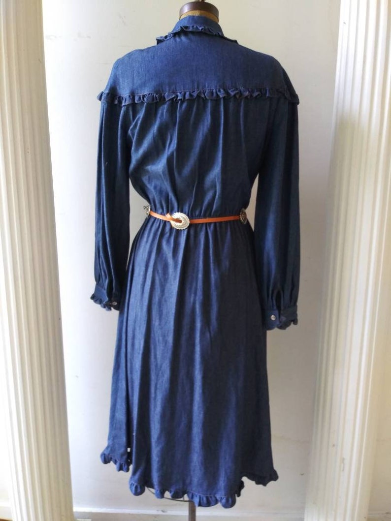 Vintage 1980/'s Plaza South by Janalyn dress eighties denim western wear large