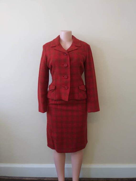 Vintage 1950's Mario Forte plaid suit / fifties S… - image 2