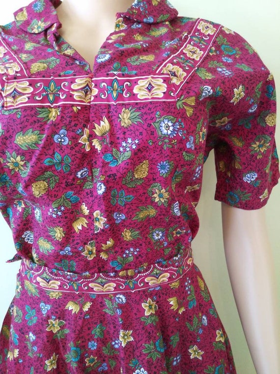 Vintage 1950's inspired handmade blouse with full… - image 6