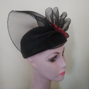 Vintage 1950's Elizabeth Hawkins hat / fifties fascinator straw hat image 3