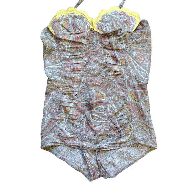 Vintage 1950's DeWeese Designs paisley swimsuit small