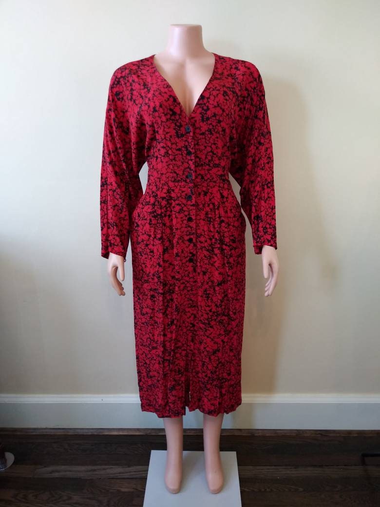 Vintage 1990's Ann Tjian for Kenar 2 Silk Dress / Nineties - Etsy UK