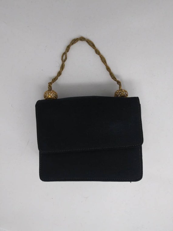 Vintage 1950’s black Magda Makkay purse / fifties 