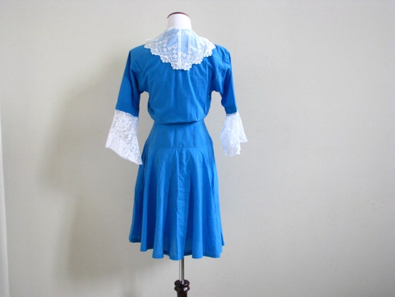 Vintage 1980's Ms Chaus dress / 80's blue dress /… - image 3