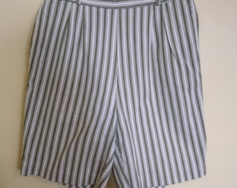 Vintage 1960's Personal green striped Bermuda shorts 27 waist